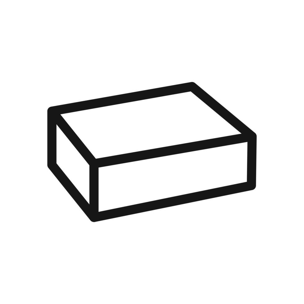 Box icon Black line art vector