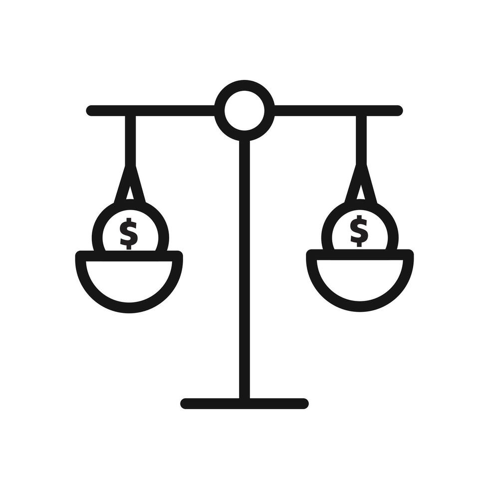 Compare price icon Black line art vector