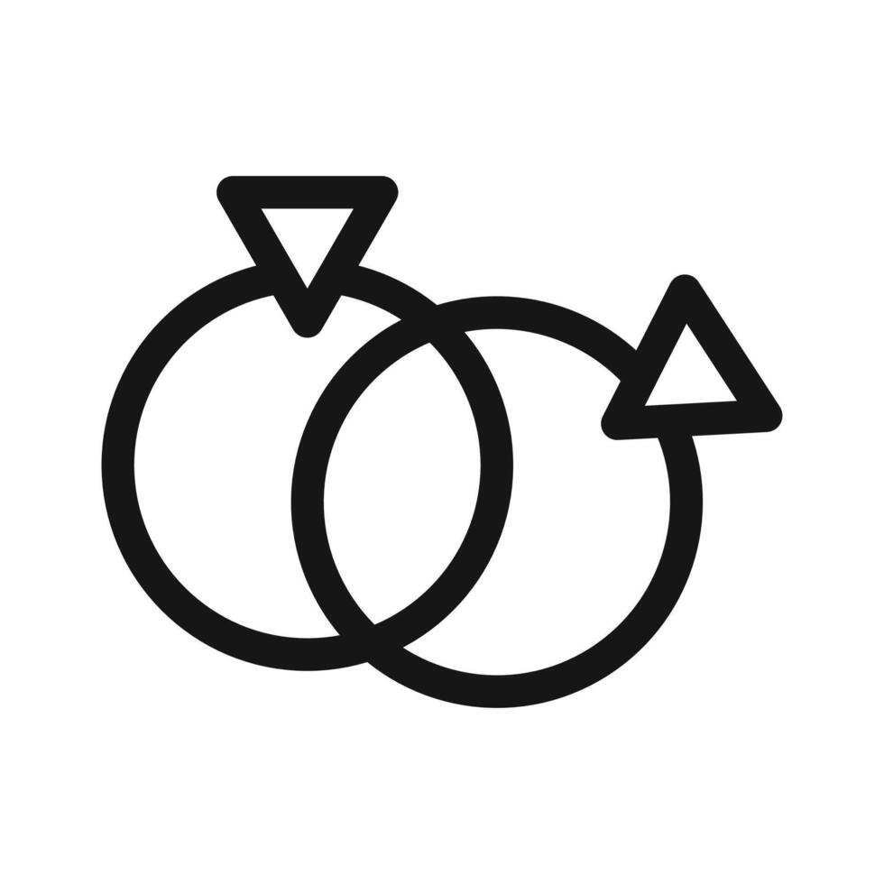 Couple Ring icon Black line art vector