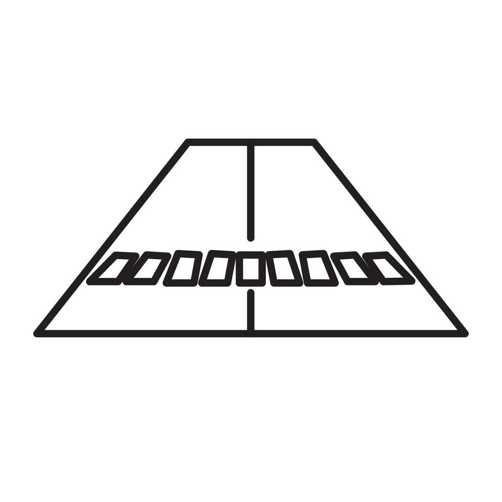 Crosswalk icon Black line art vector
