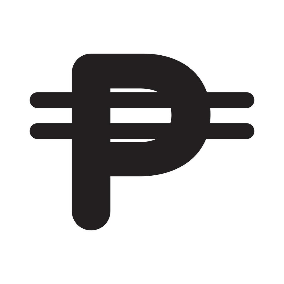 Cuba peso icon Black line art vector