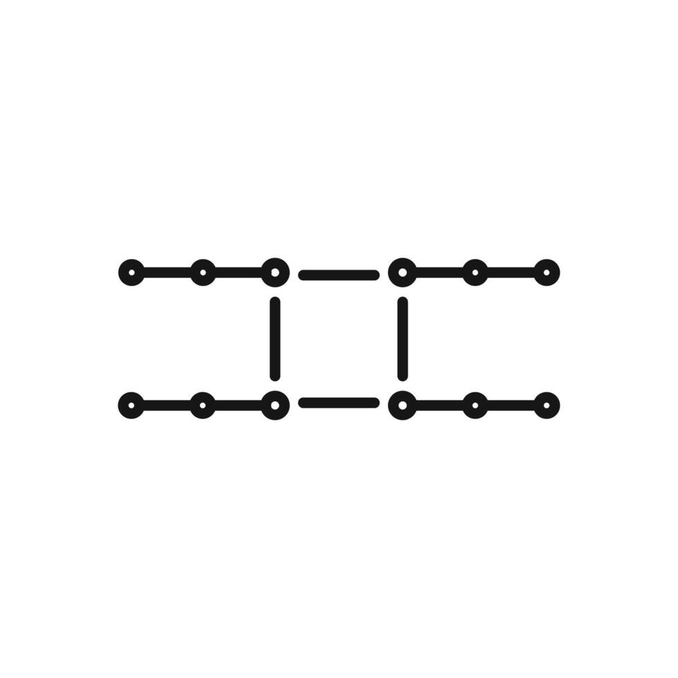 Cyclobutane molecular formula icon Black line art vector