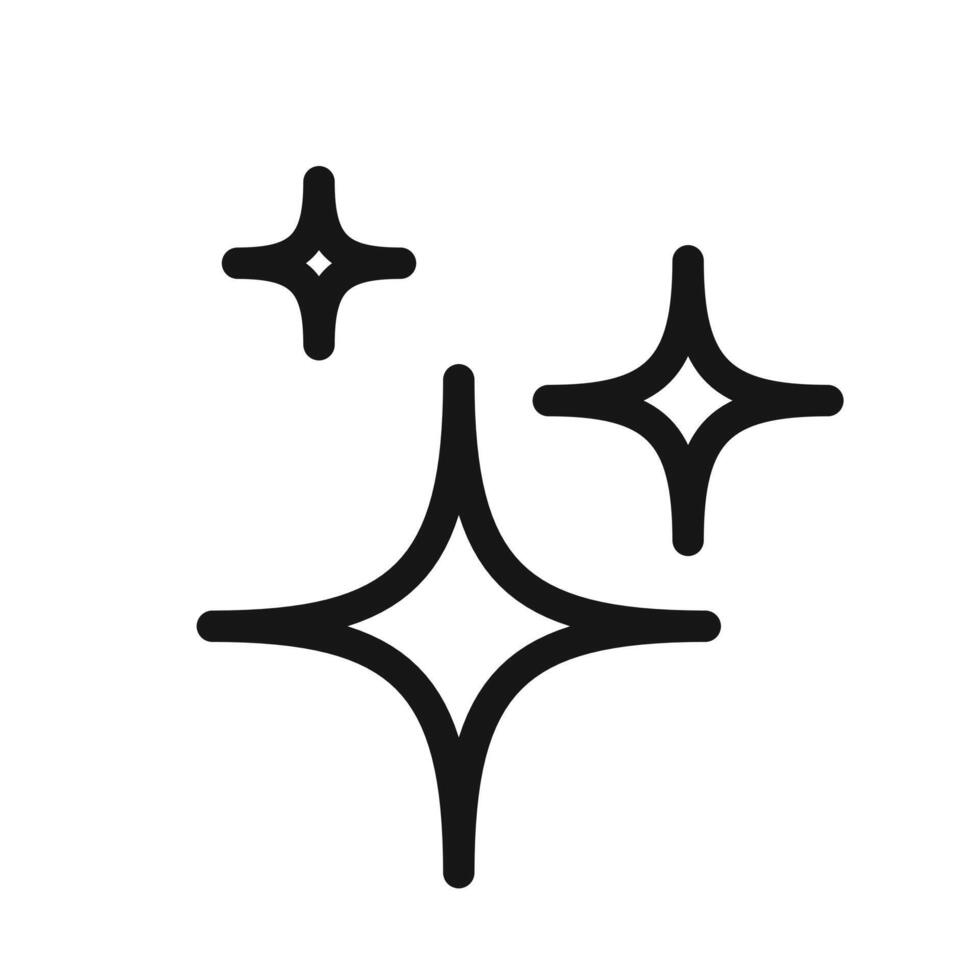 Diamond star icon Black line art vector