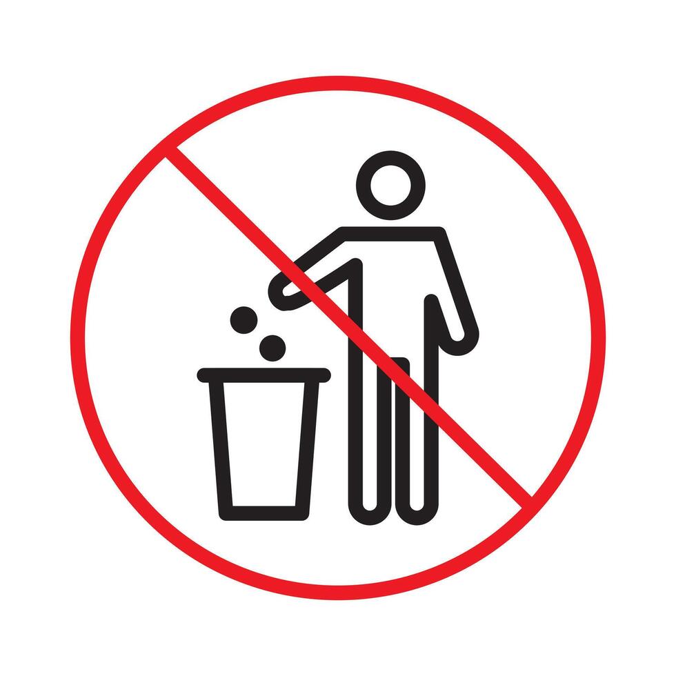 Do not litter icon Black line art vector