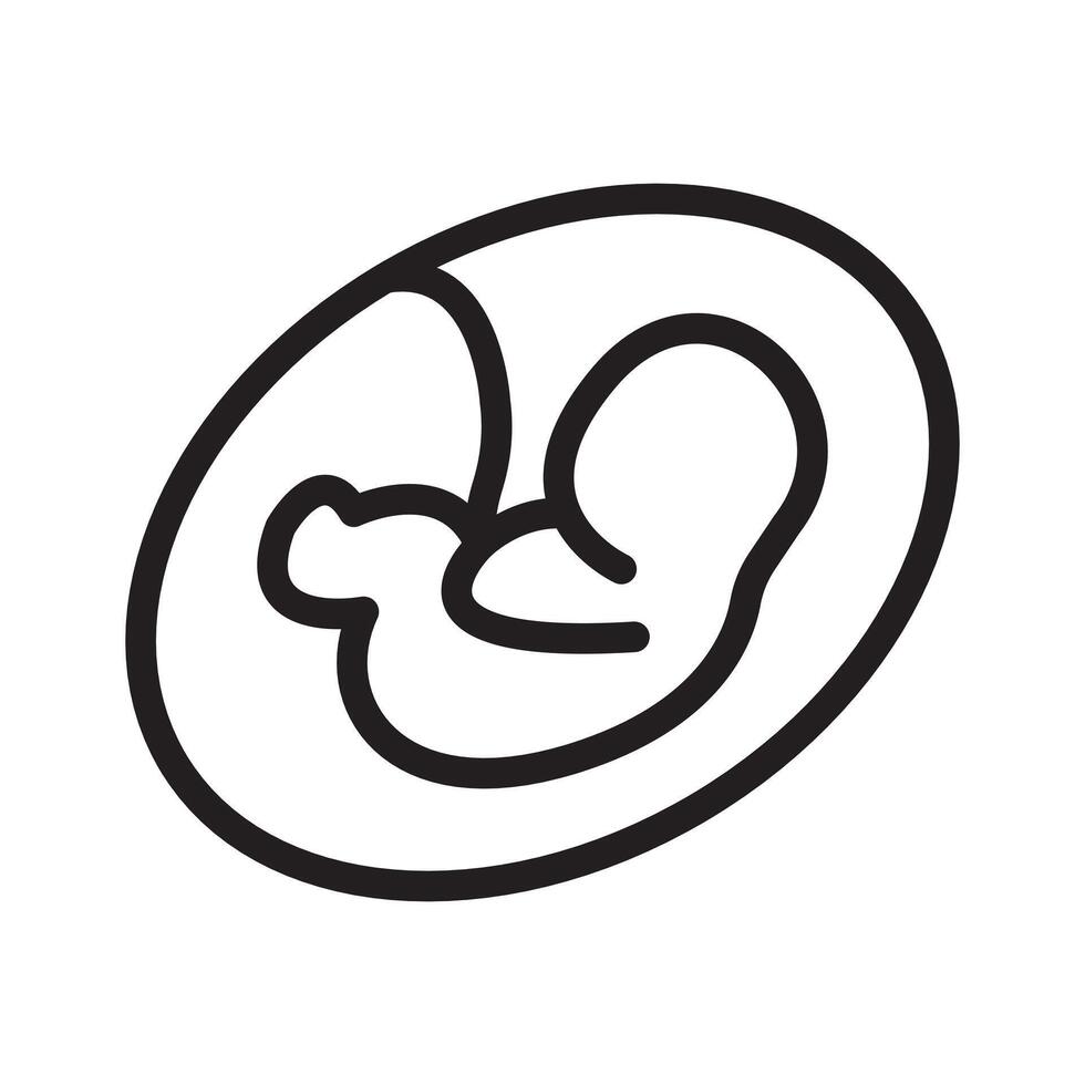 Embryo Child icon Black line art vector