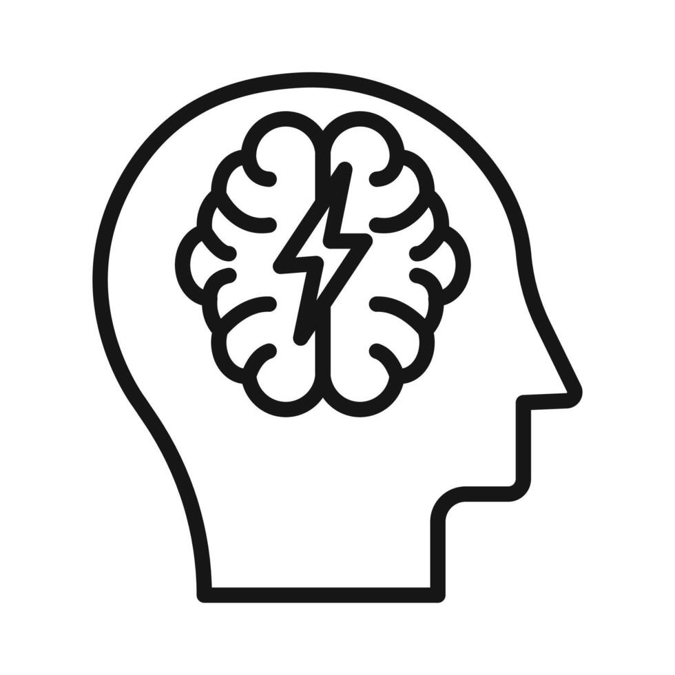 Epilepsy icon Black line art vector