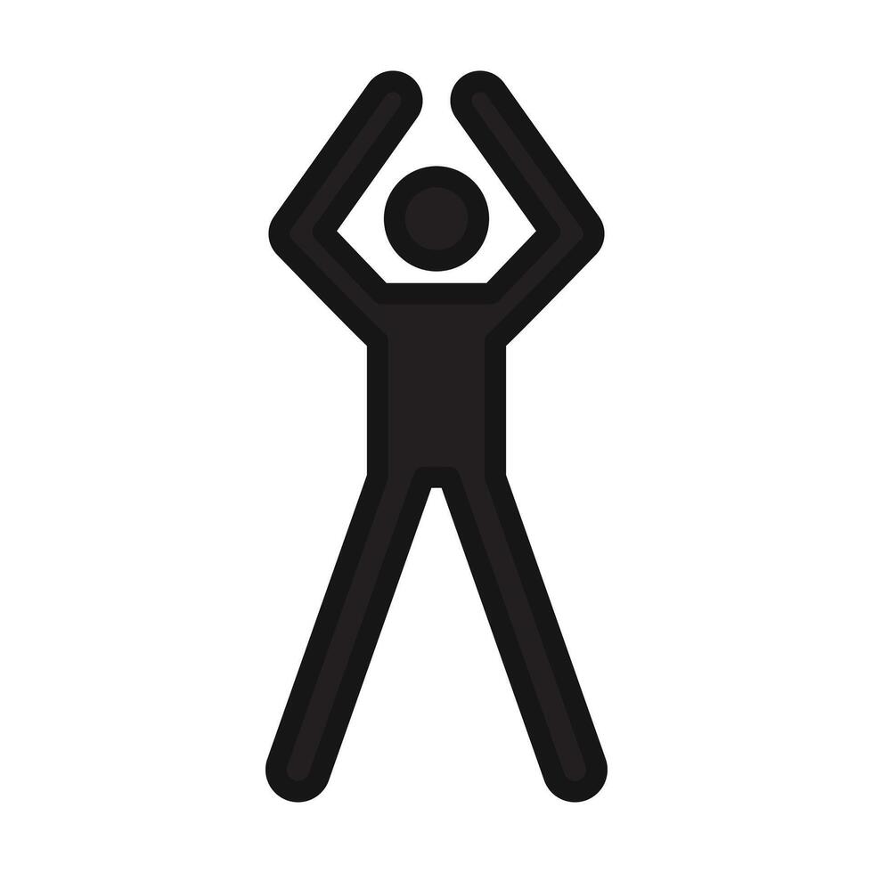 Fitness exercise icon Black line art vector