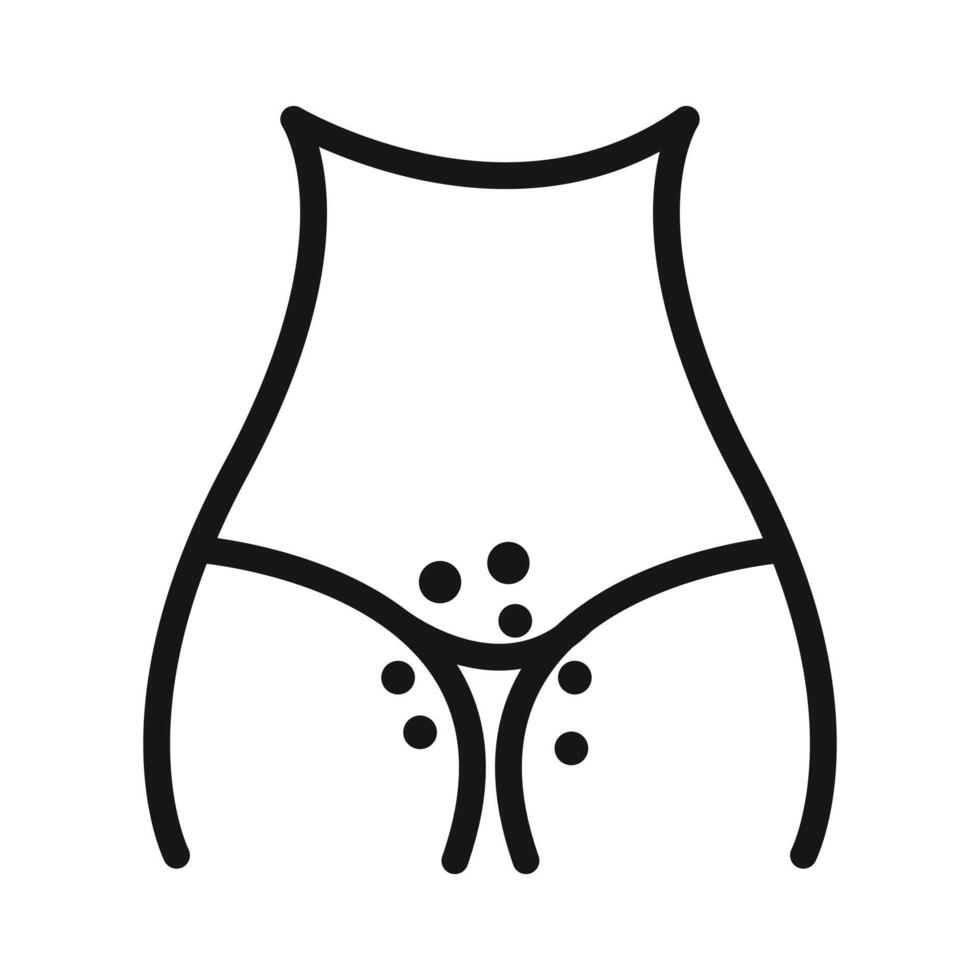 Genital rash icon Black line art vector