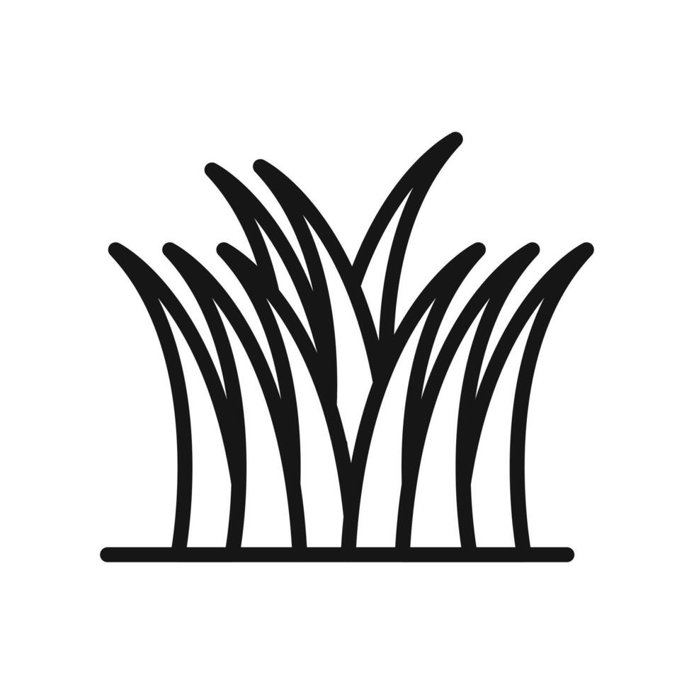 Grass icon Black line art vector