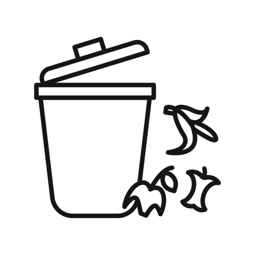 Leftovers Disposal icon Black line art vector
