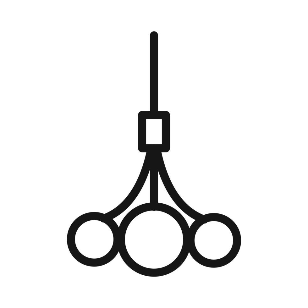 Linear sputnik icon Black line art vector