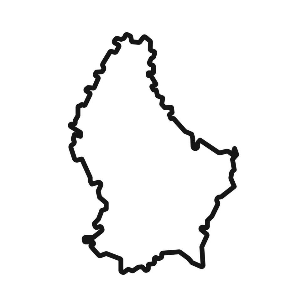 Luxembourg country map icon Black line art vector