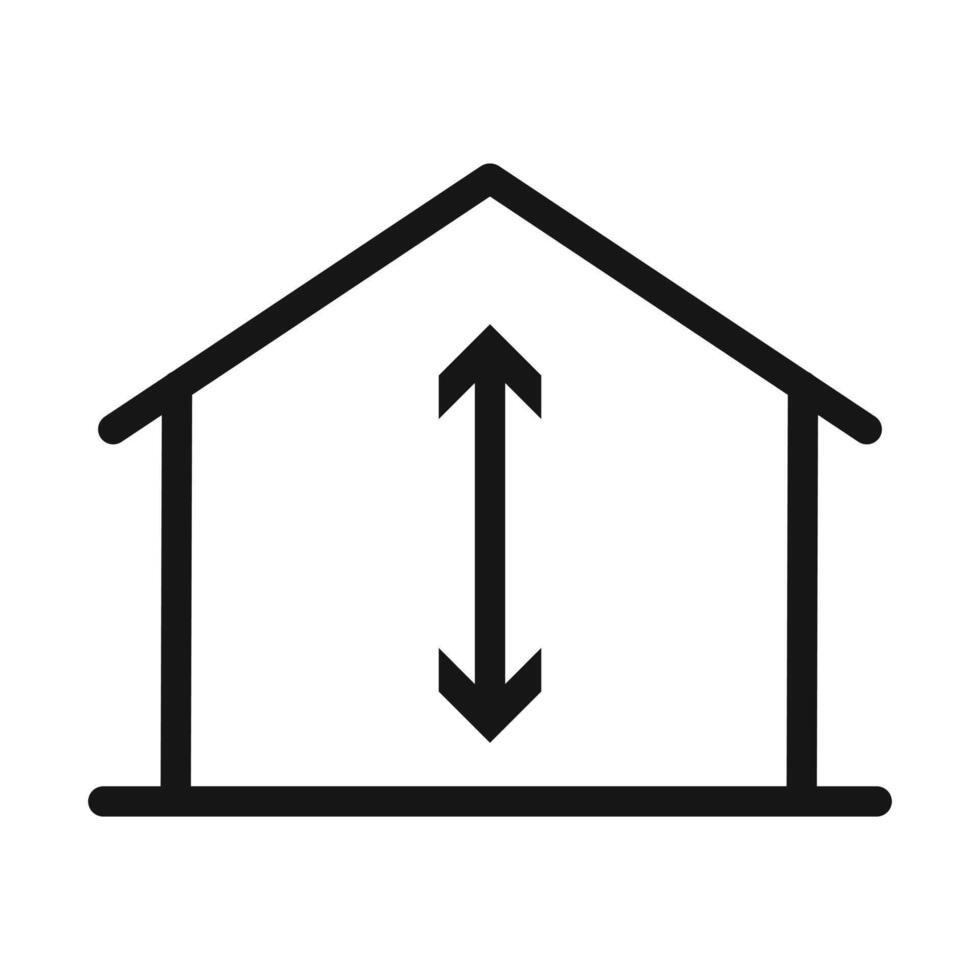 Minimum ceiling heights icon Black line art vector