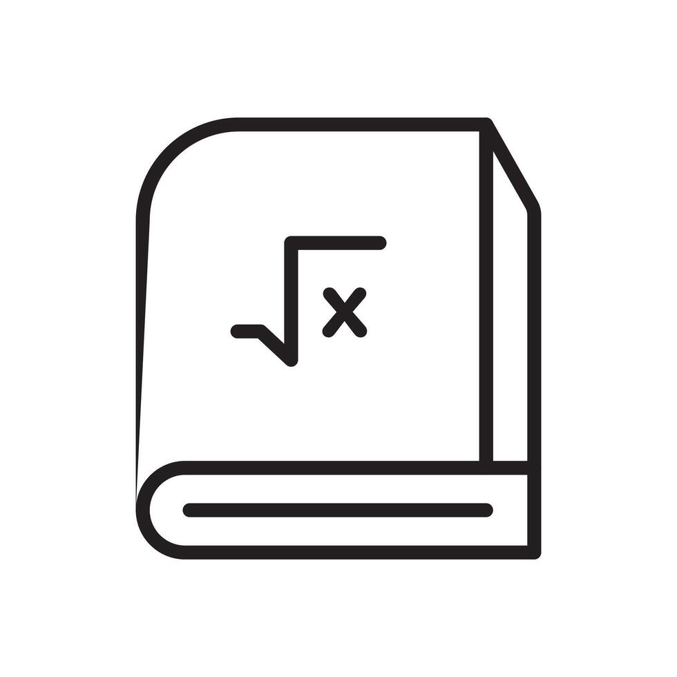 Maths book icon Black line art vector