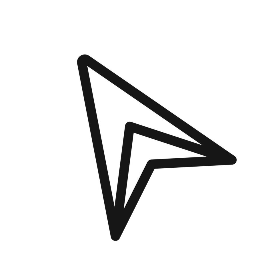 Navigator arrow icon Black line art vector