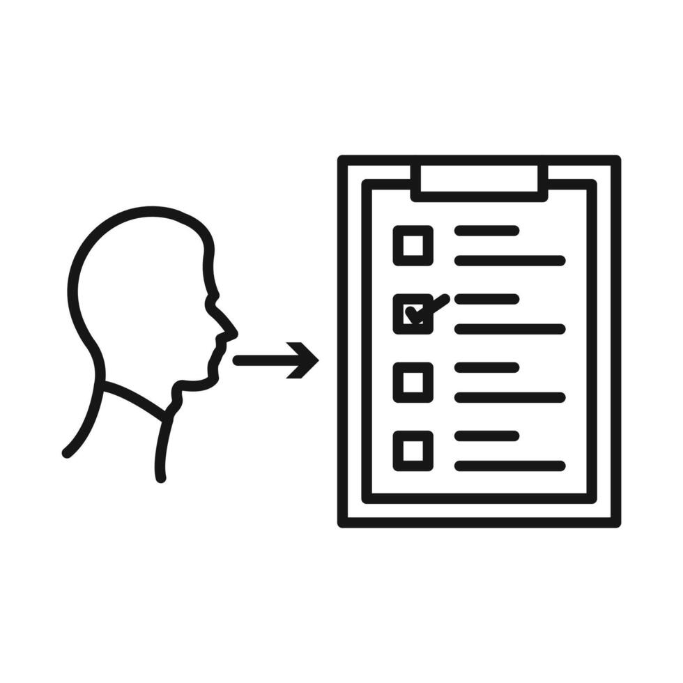 Oral survey icon Black line art vector