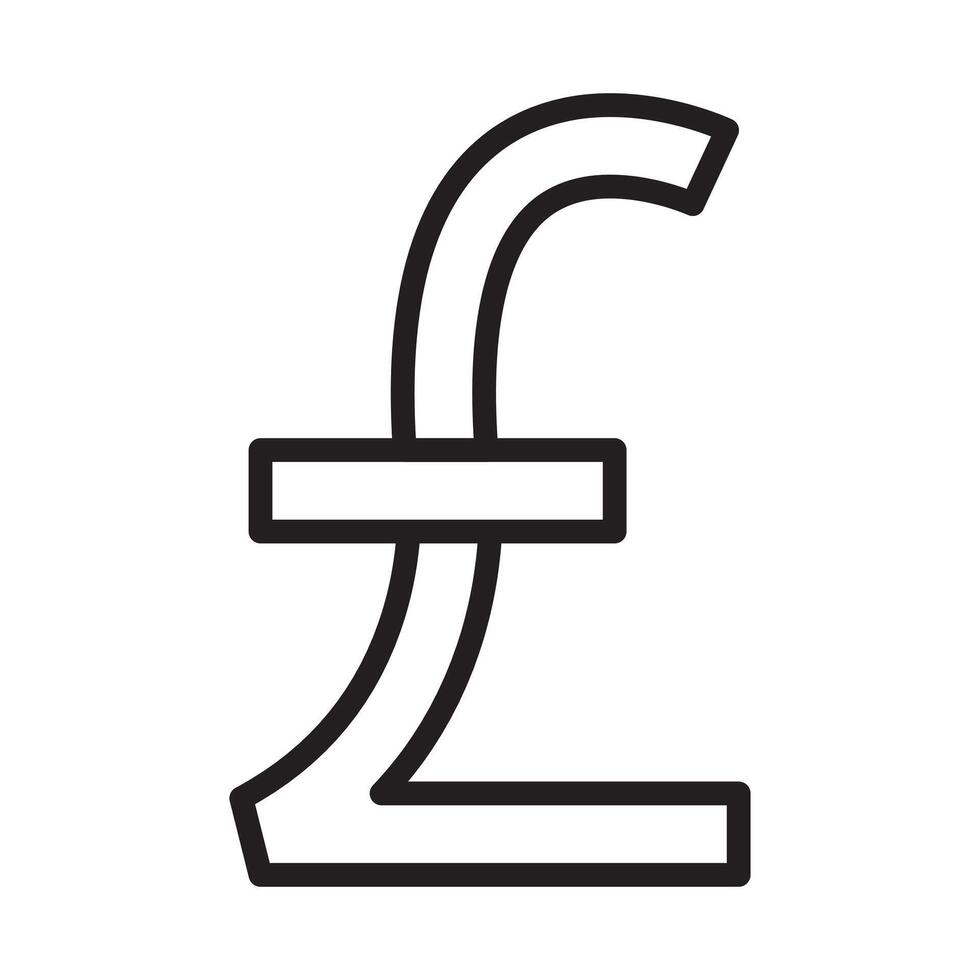 Pound icon Black line art vector