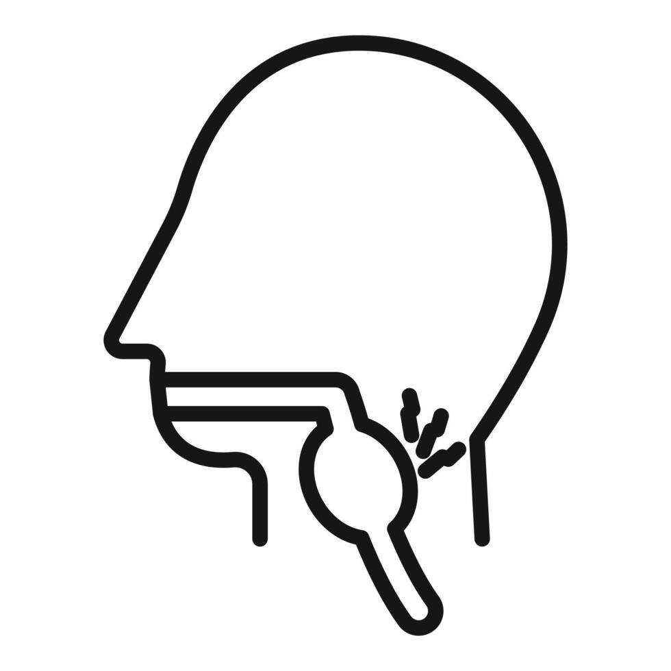 Sore throat icon Black line art vector