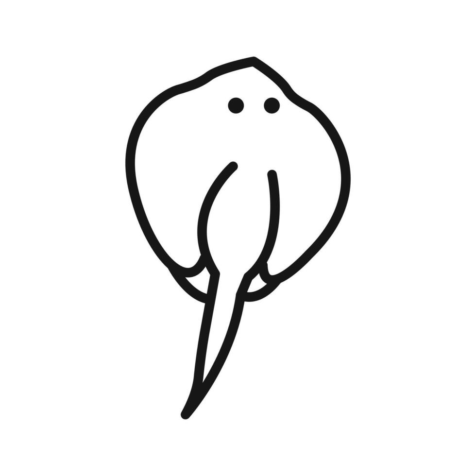 Stingray icon Black line art vector