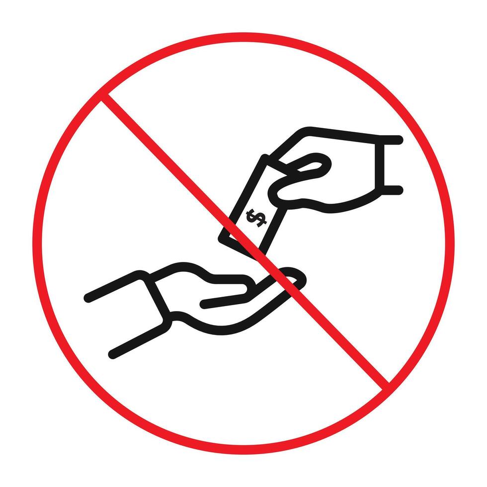 Stop Corruption icon Black line art vector