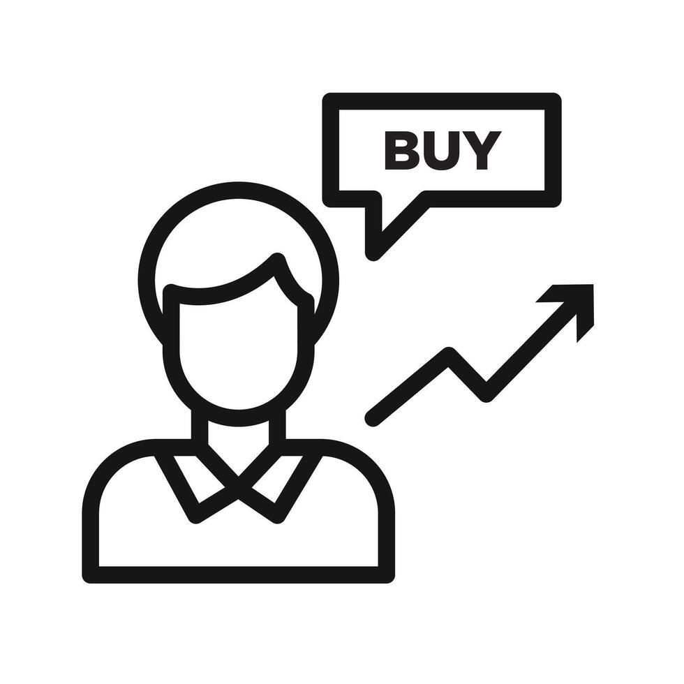 Stock buy icon Black line art vector