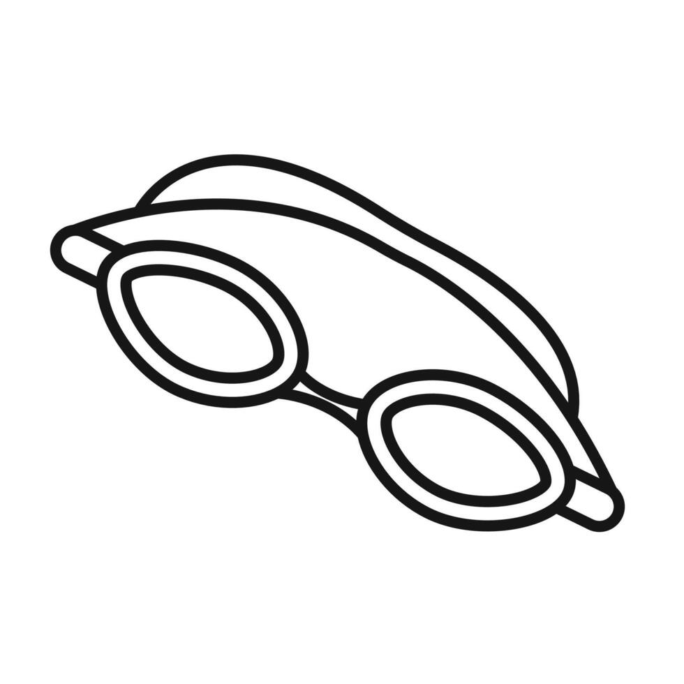 Swimming Glasses icon Black line art vector