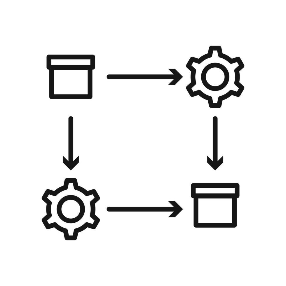 Supply chain icon Black line art vector