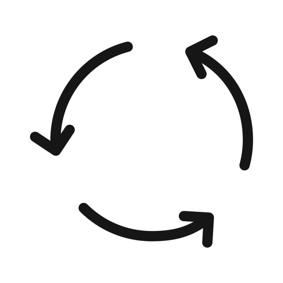 Synchronization icon Black line art vector