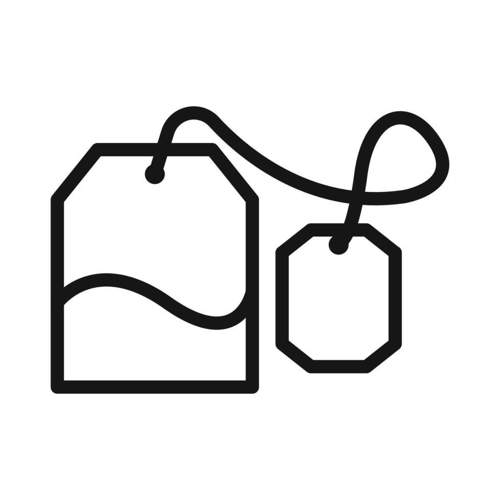 Tea bag icon Black line art vector