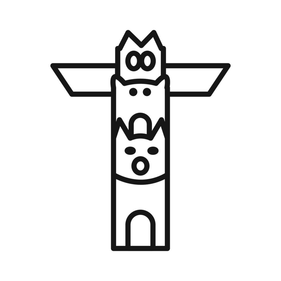 Totem icon Black line art vector