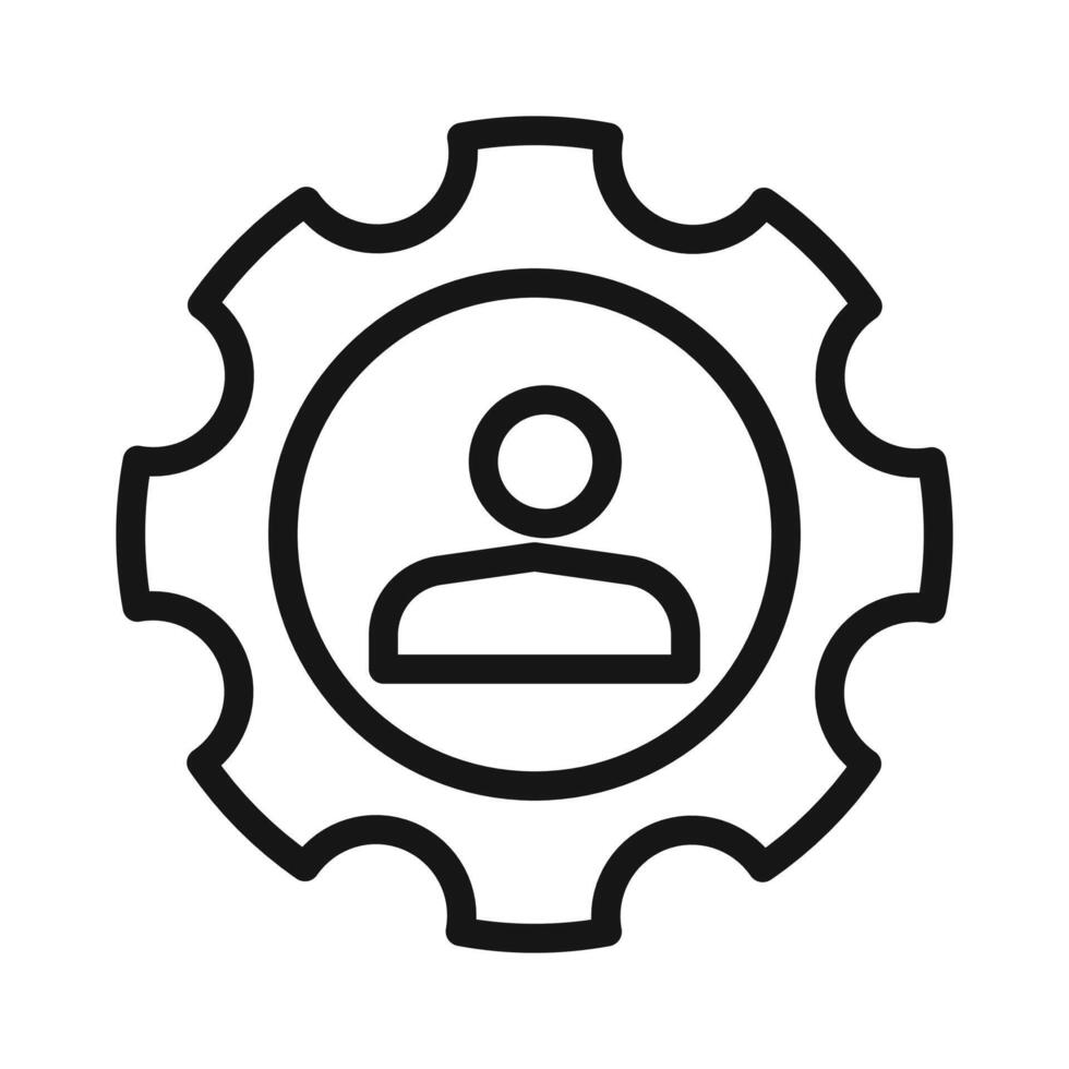 User Management Icon Black line art vector