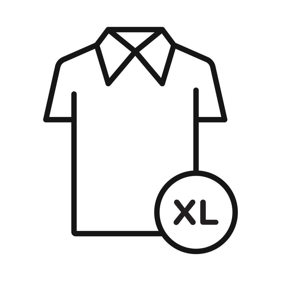 XL Shirt Size Icon Black line art vector