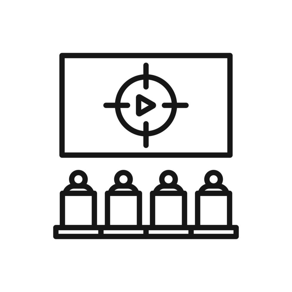 cinema audience icon Black line art vector