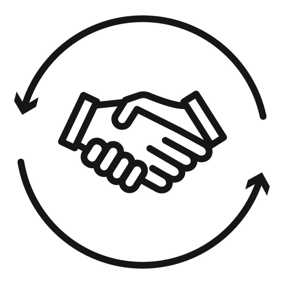 collaboration icon Black line art vector