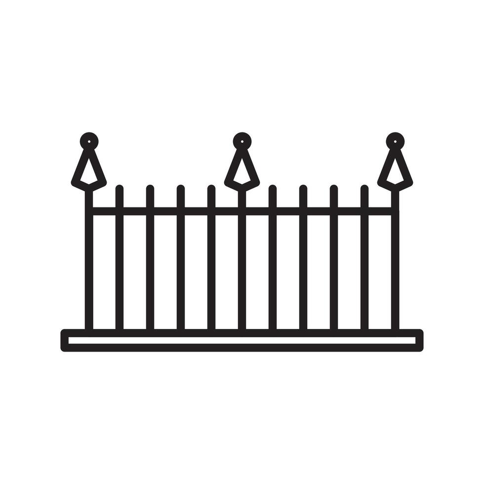 fence icon Black line art vector