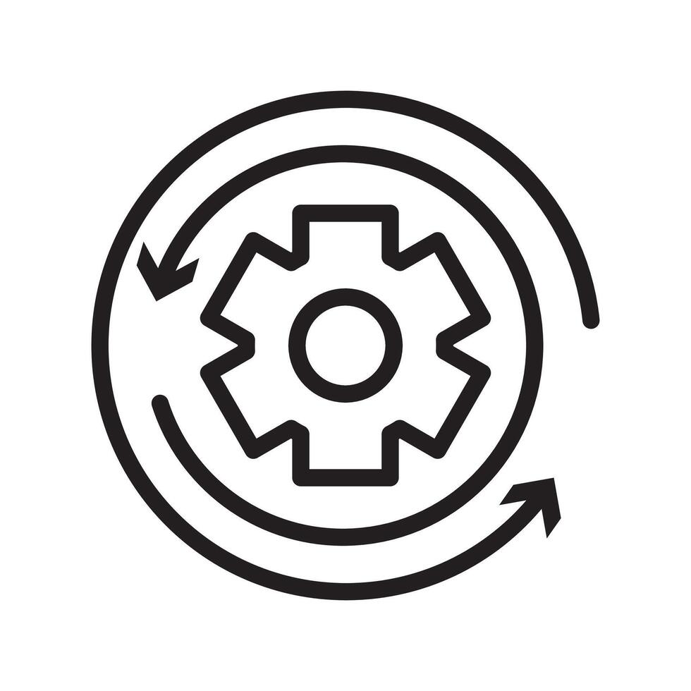 processing icon Black line art vector