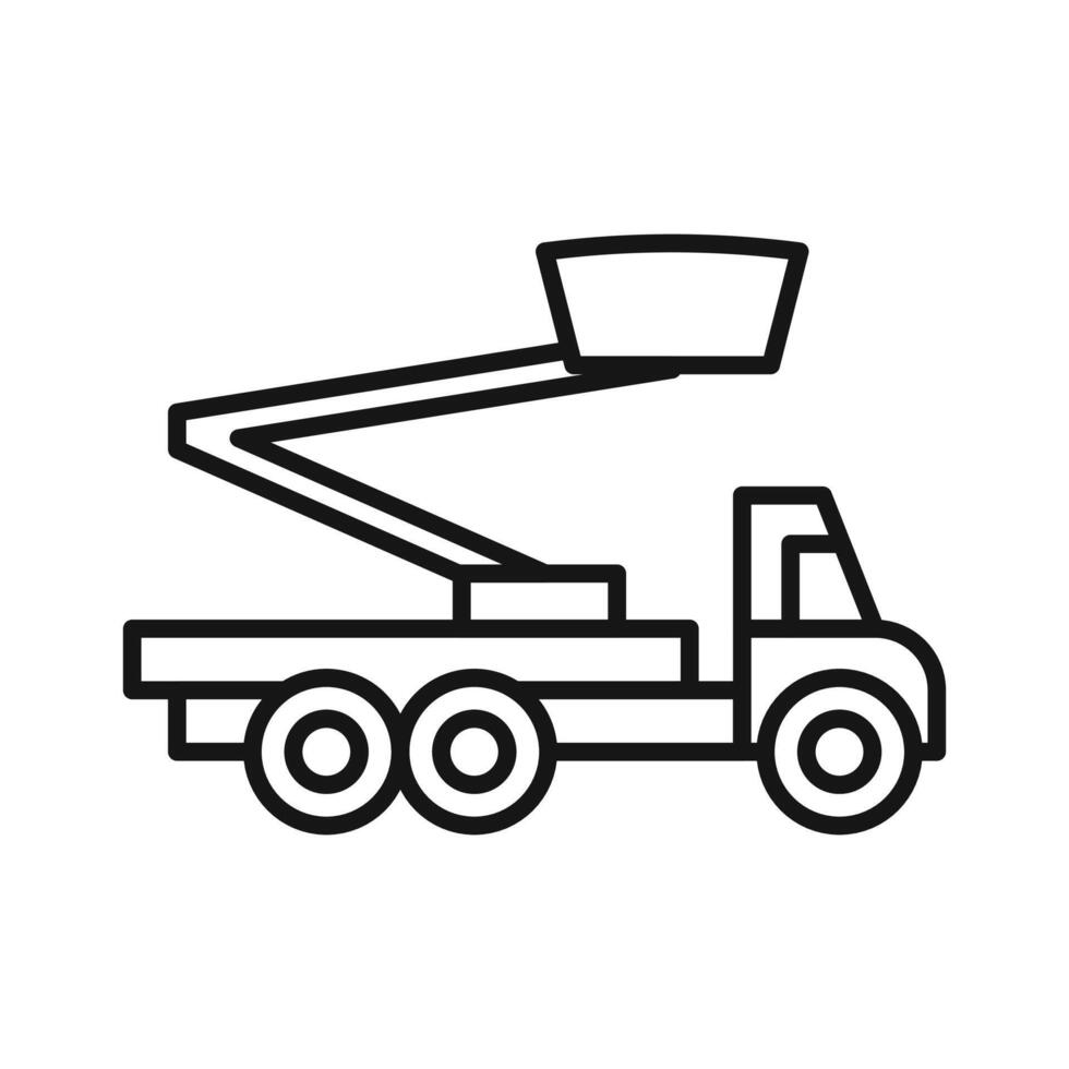 rescue truck basket icon Black line art vector