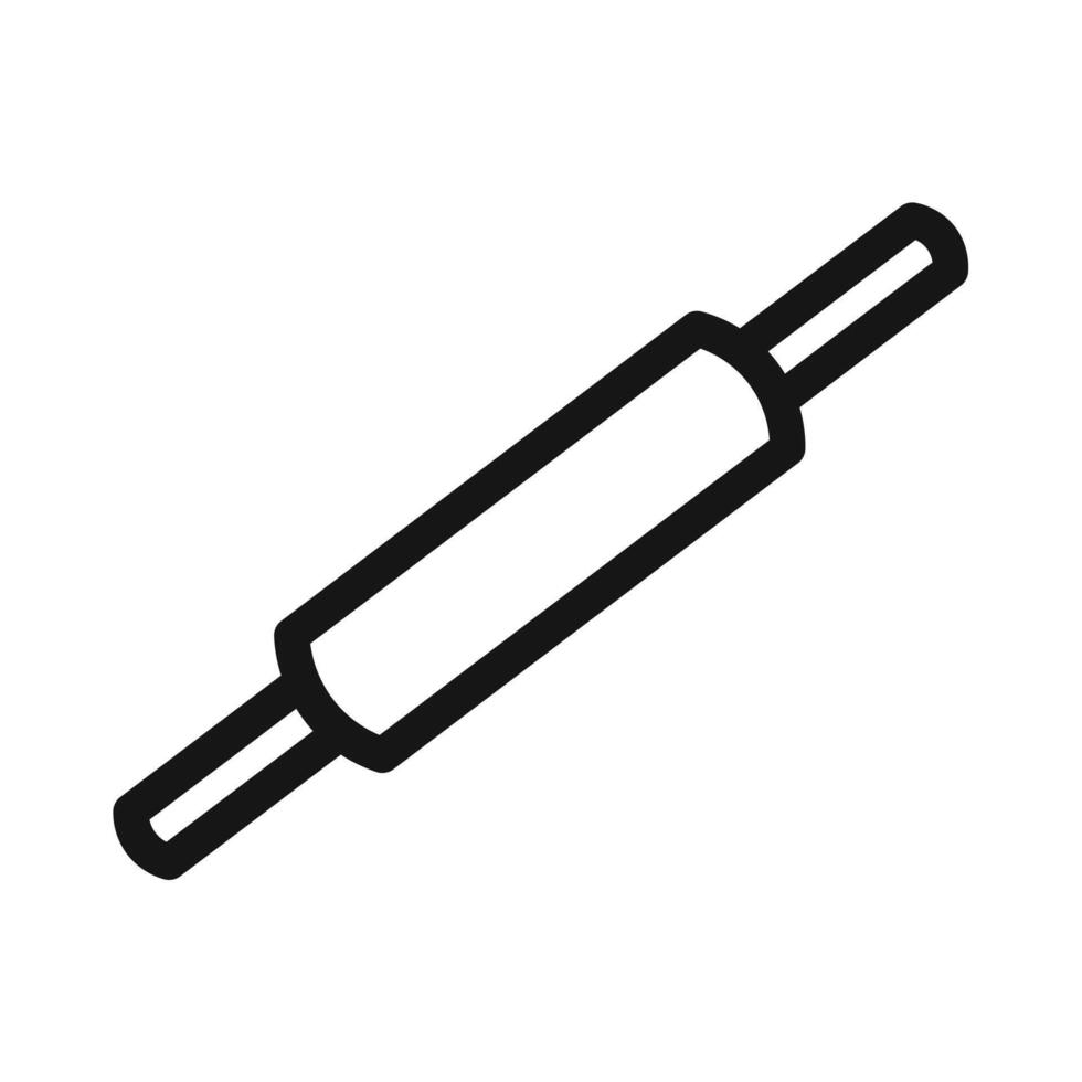 rolling pin icon Black line art vector