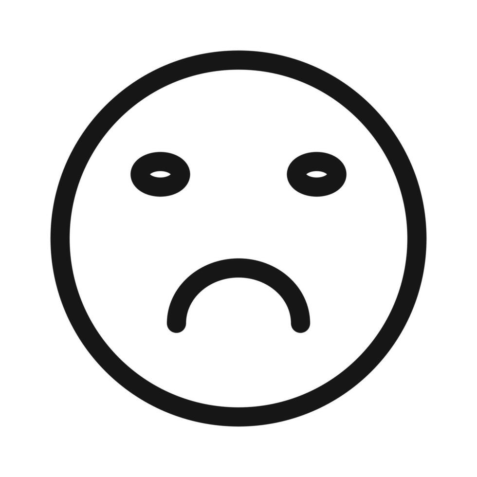 sad icon Black line art vector