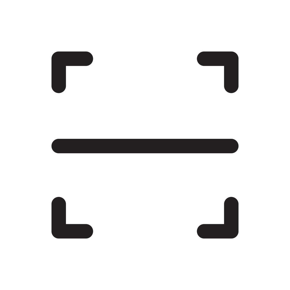 scan button icon Black line art vector