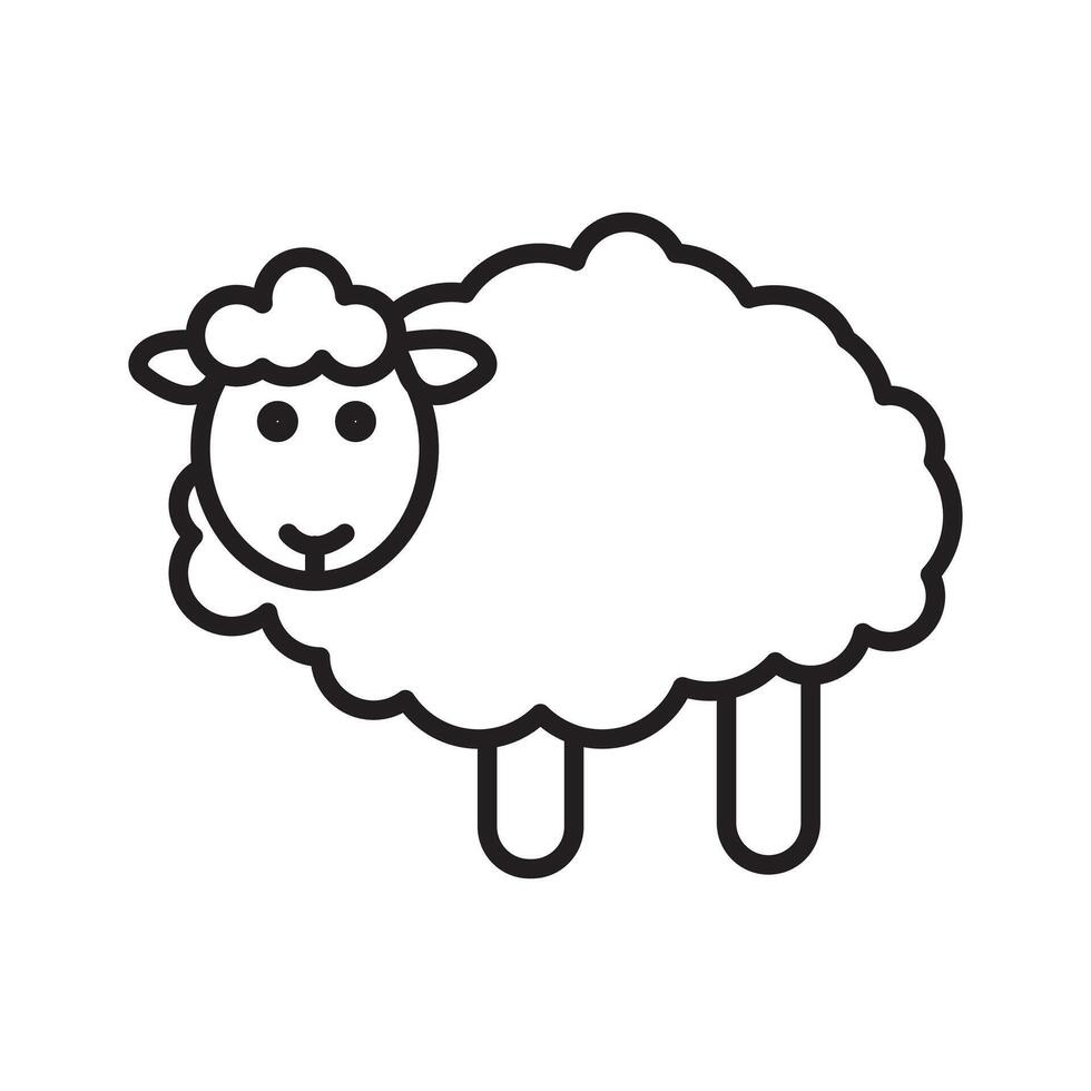 sheep icon Black line art vector