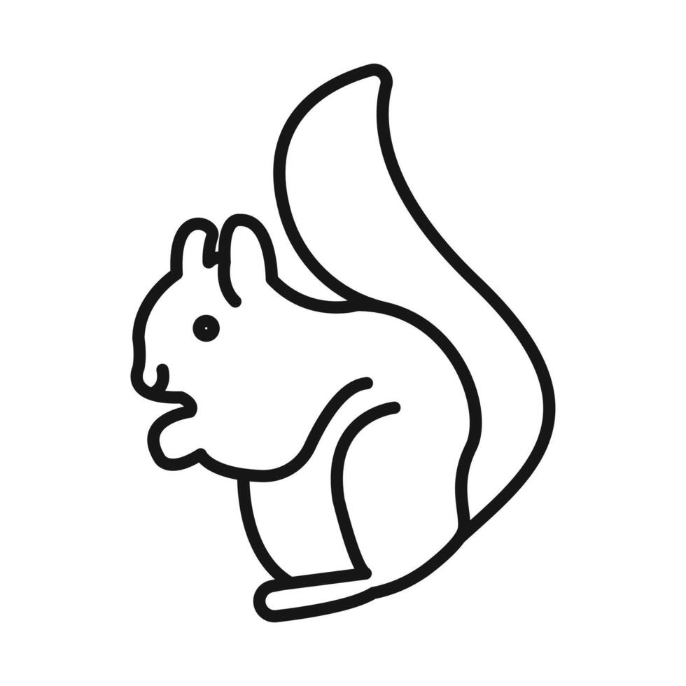 squirrel icon Black line art vector