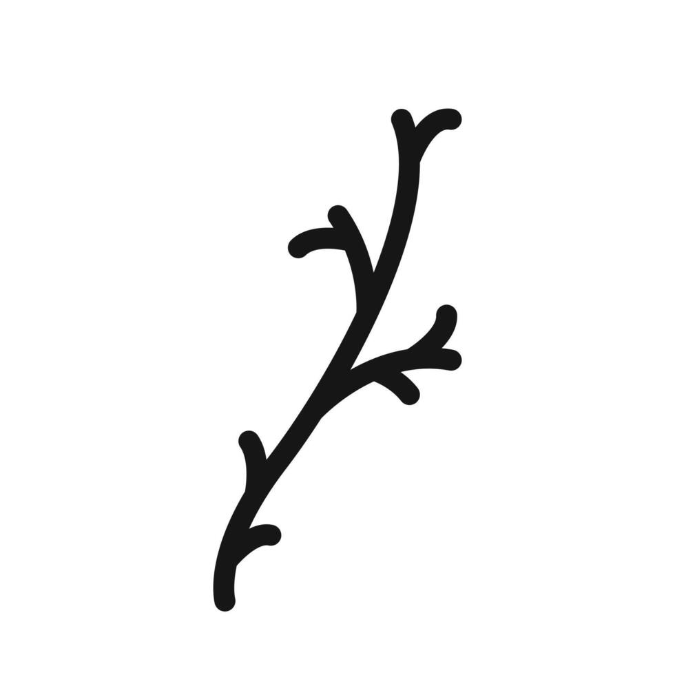 wood branch icon Black line art vector