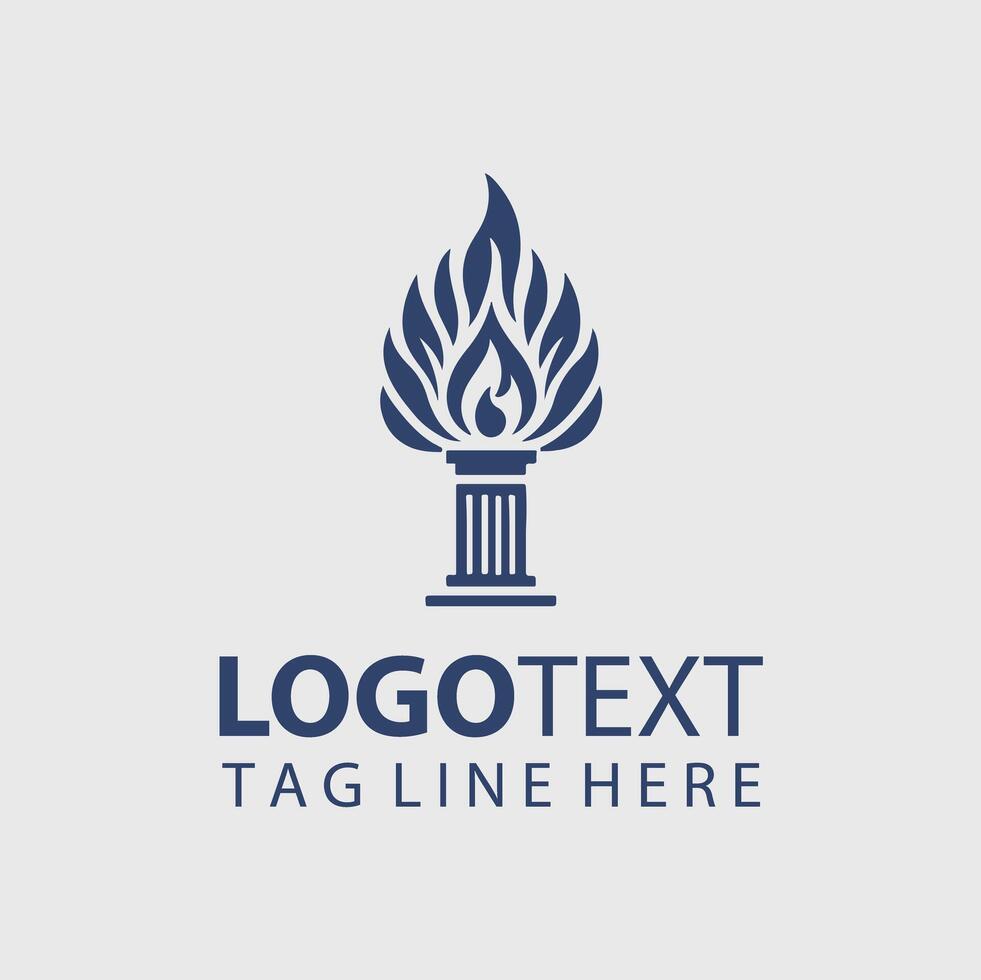 Flame Pillar Logo vector
