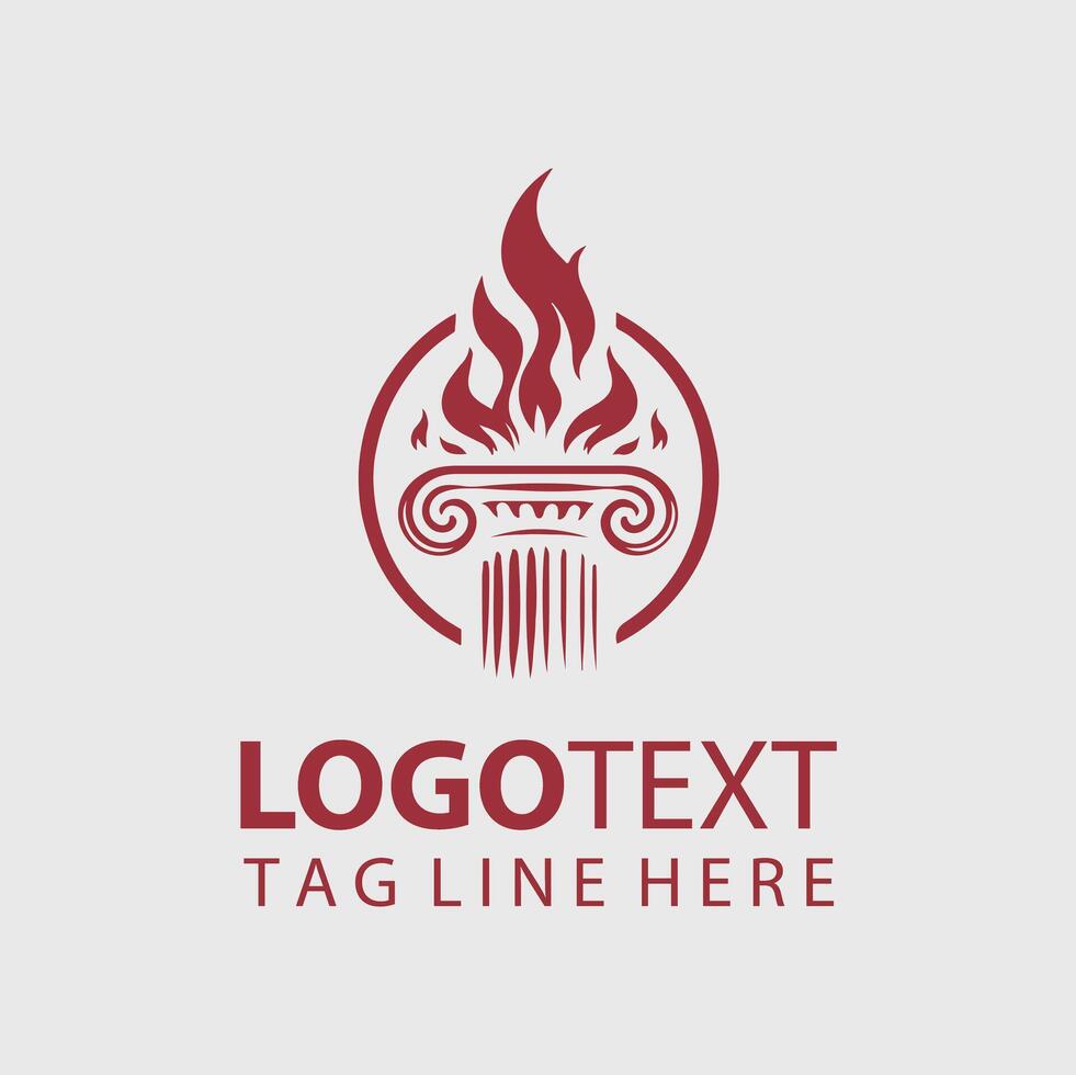 Flame Pillar Logo vector