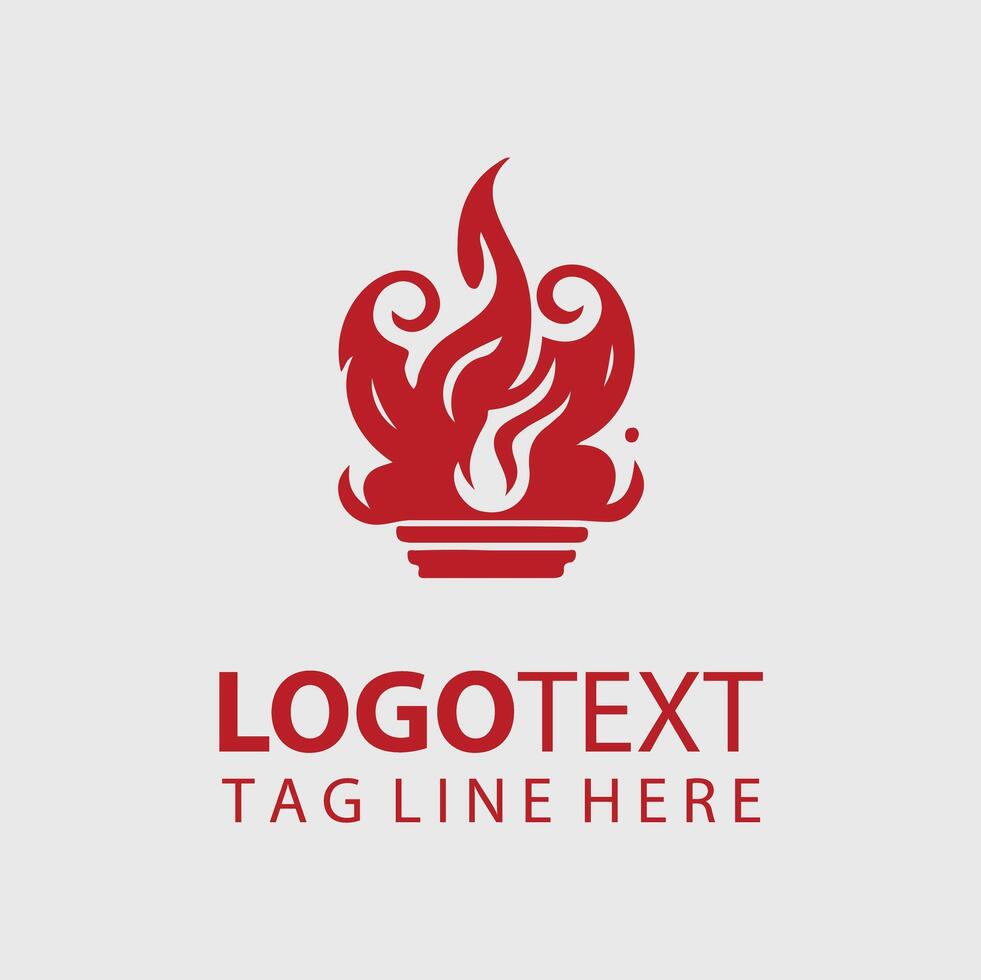 Flame Pillar Logo vector