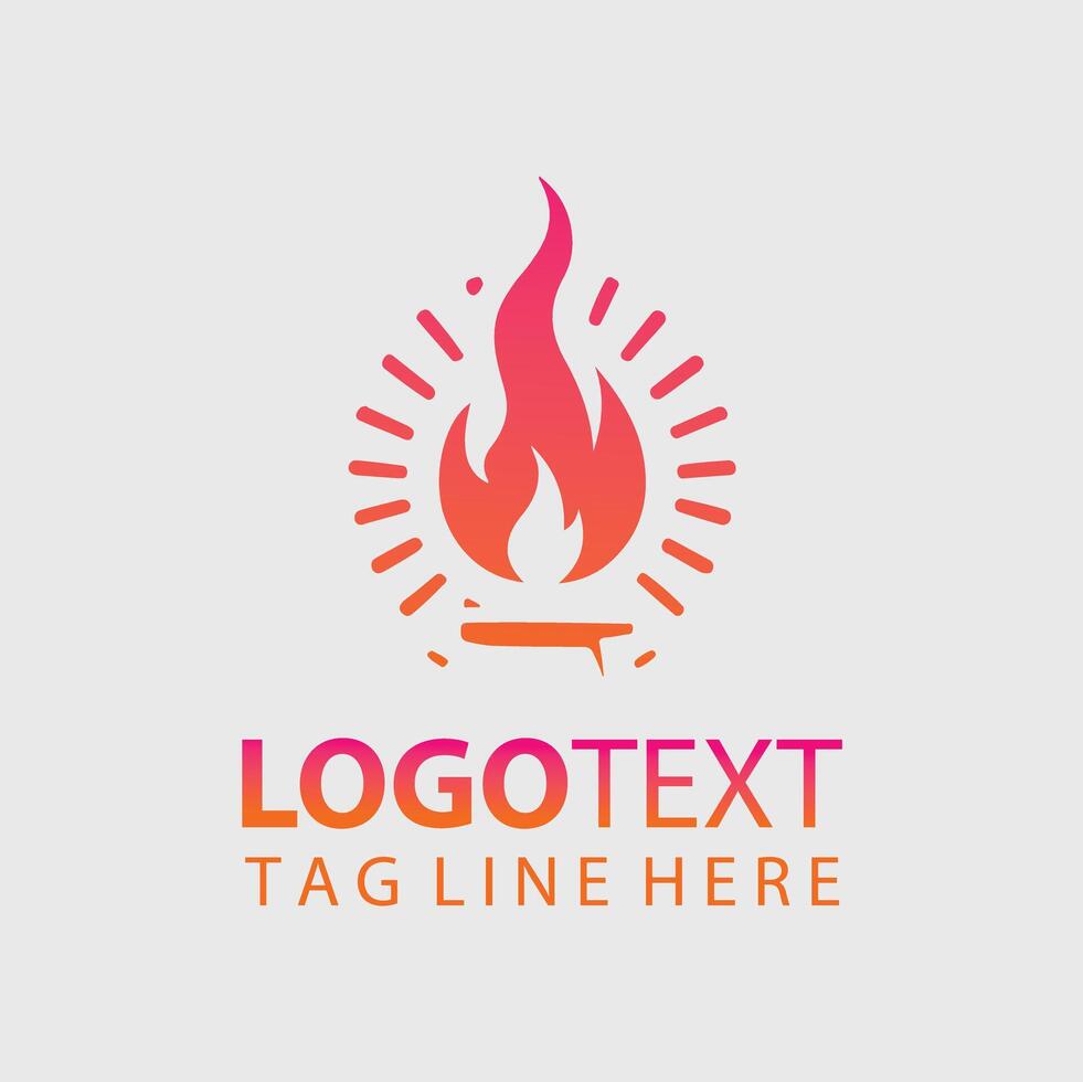 Flame Pillar Logo vector