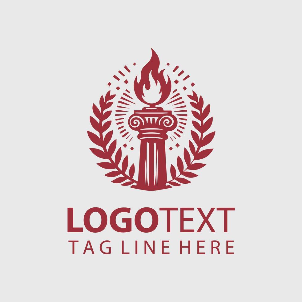 Flame Pillar Logo vector