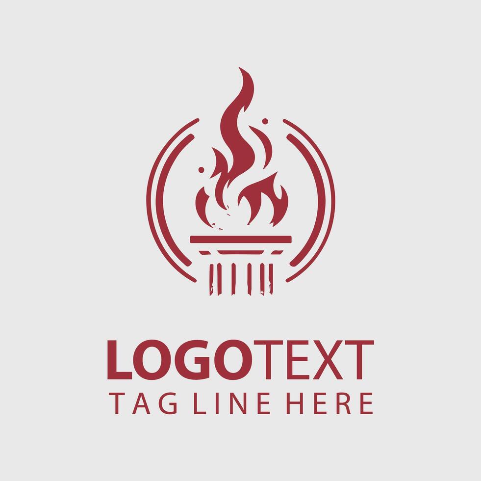 Flame Pillar Logo vector