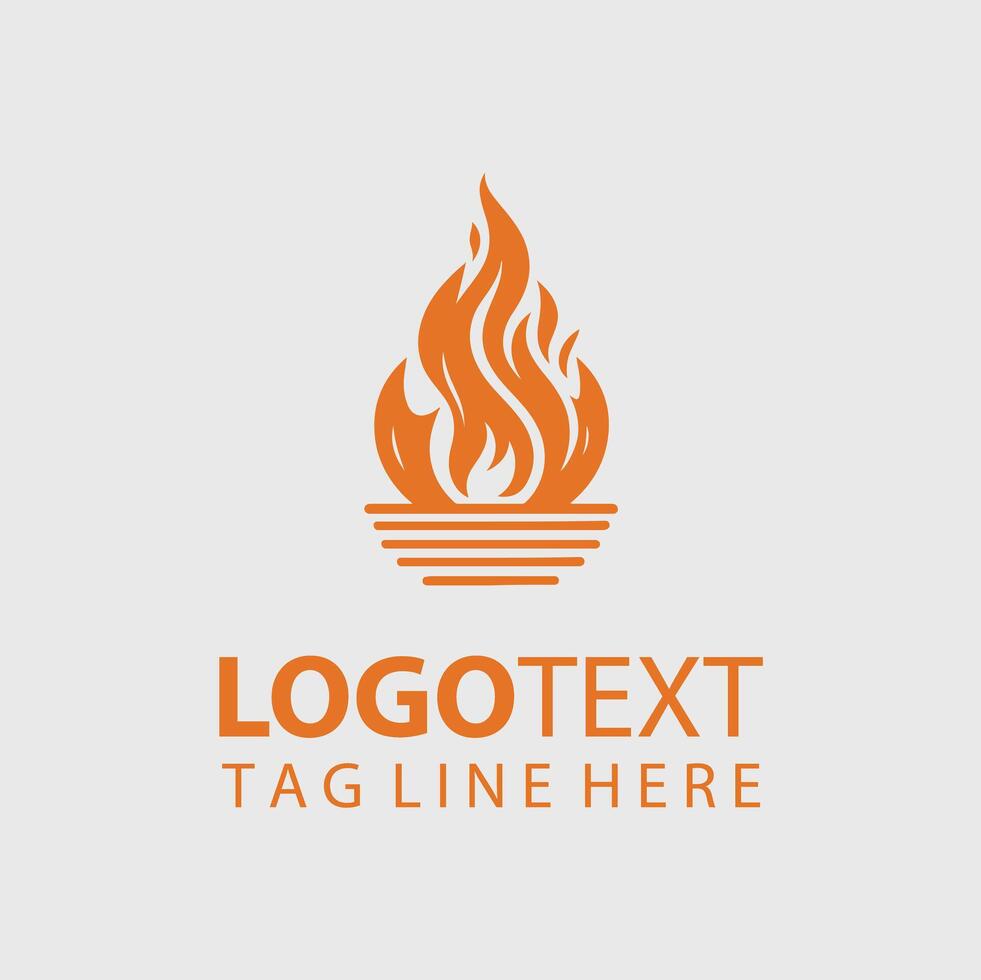 Flame Pillar Logo vector